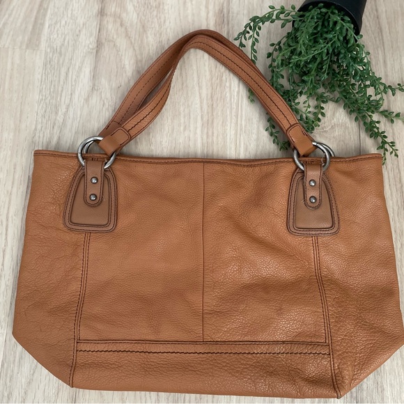 The SAK cognac leather Satchel Bag - Picture 3 of 7